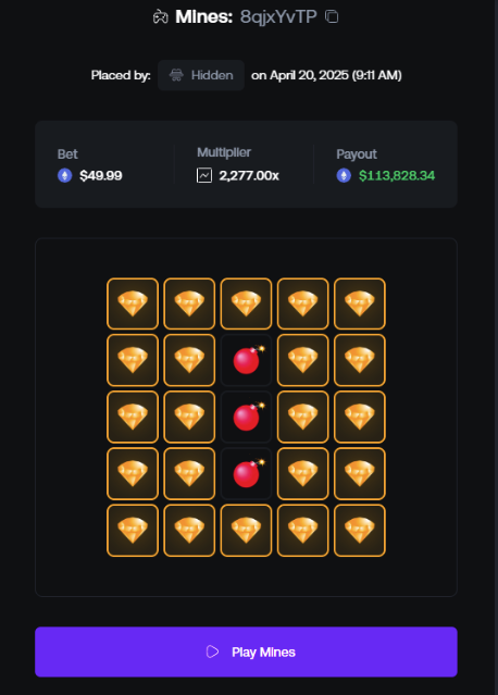 $113K Mines Win Shuffle originals